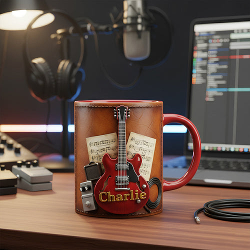 Strum Your Morning Right - Personalized Guitar Mug for Music Lovers Coffee Mug PopCulturePrints