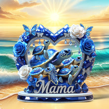 Load image into Gallery viewer, &quot;A Heart Full of Love for Mama&quot; - Personalized Mama Turtle Plaque - A Custom Gift for Mom, Grandma, and Special Women Shaped Plaques PopCulturePrints
