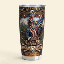 Load image into Gallery viewer, “250 Years of Freedom” - Personalized 20oz Tumbler, Perfect Gift for Patriotic Celebrations Tumbler Cup PopCulturePrints
