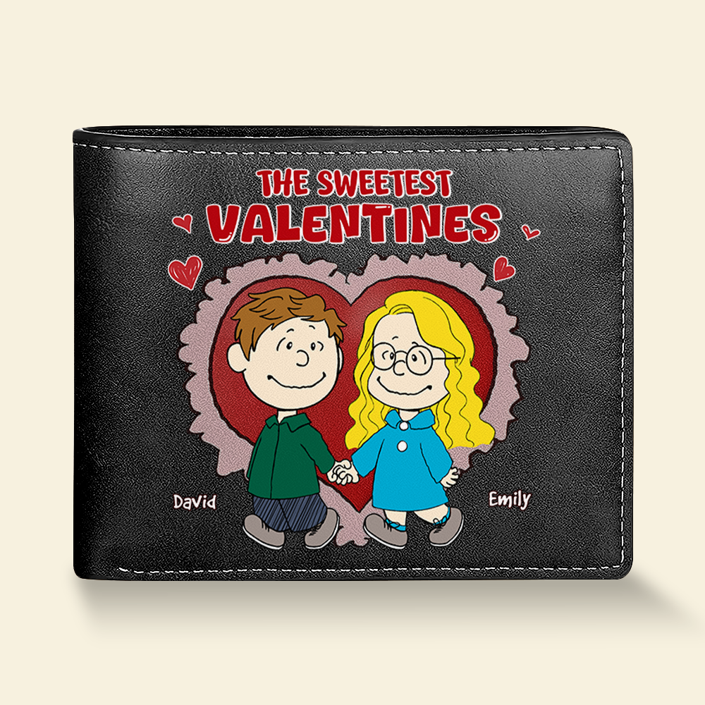 Personalized PU Leather Wallet for Couples - Sweetest Valentines Leather Wallet PopCulturePrints
