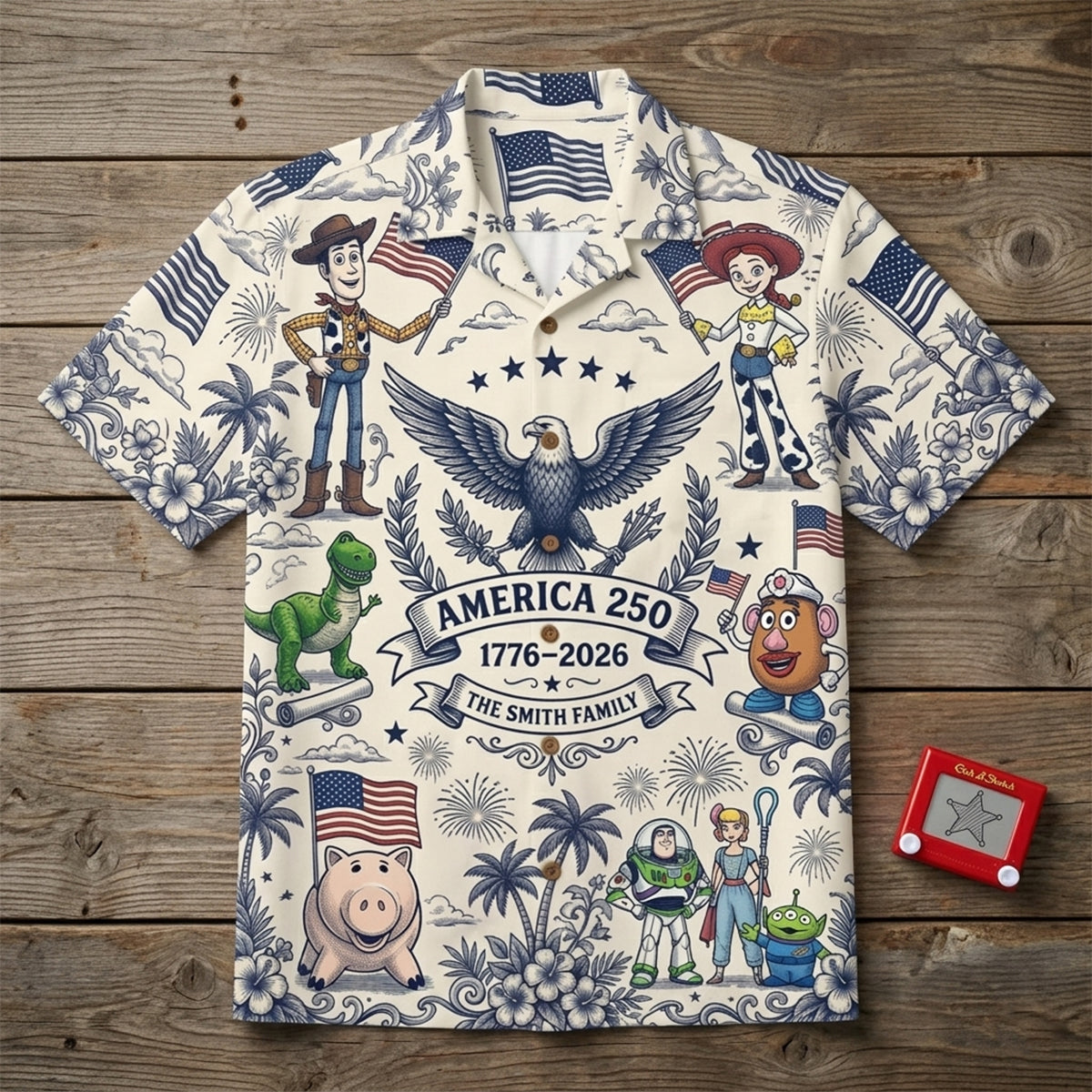 “Celebrate Freedom with Style!” - Patriotic Friends Hawaiian Shirt - Personalized Gift for Family and Friends Hawaiian Shirts PopCulturePrints