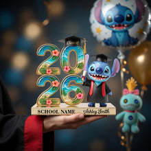 Load image into Gallery viewer, “Celebrate Their Achievement!” - Lovely Alien Graduation Plaque - Personalized Gift for Graduates Shaped Plaques PopCulturePrints
