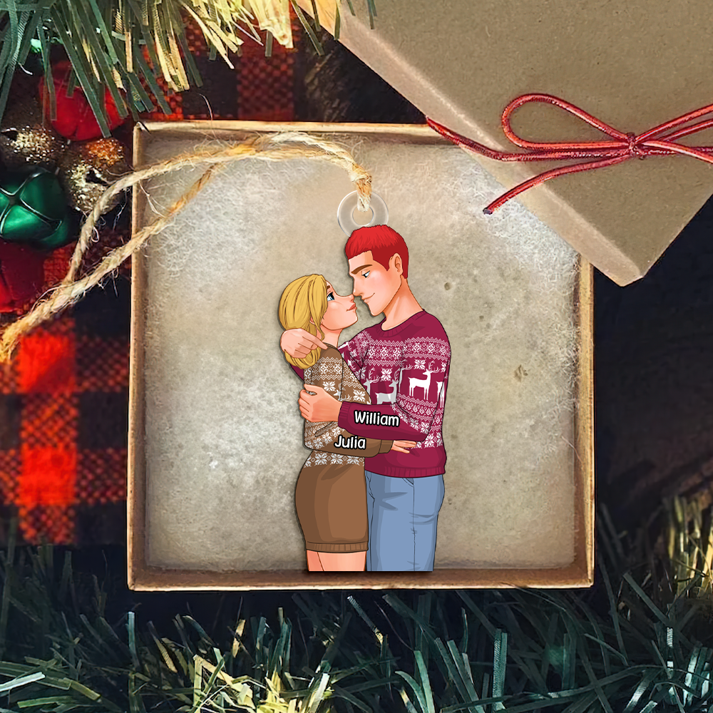 Personalized Couple Christmas Ornament | Custom Holiday Gifts | Valentine's Day Gifts Ornament PopCulturePrints