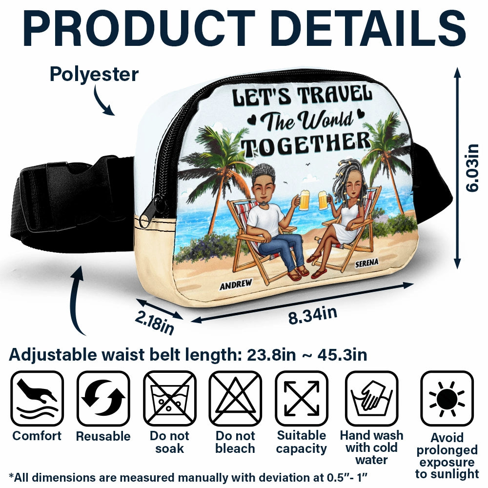 Travel Partners For Life - Personalized Crossbody Belt Bag Crossbody Belt Bag PopCulturePrints
