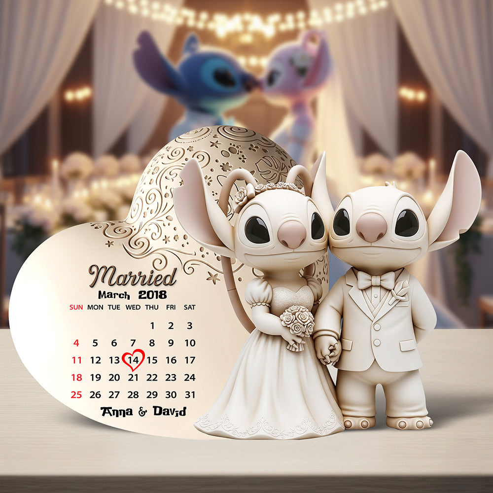 Love Forever: Cartoon Couple Acrylic Plaque - Personalized Gift for Couples Shaped Plaques PopCulturePrints