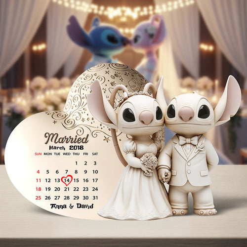 Love Forever: Cartoon Couple Acrylic Plaque - Personalized Gift for Couples Shaped Plaques PopCulturePrints