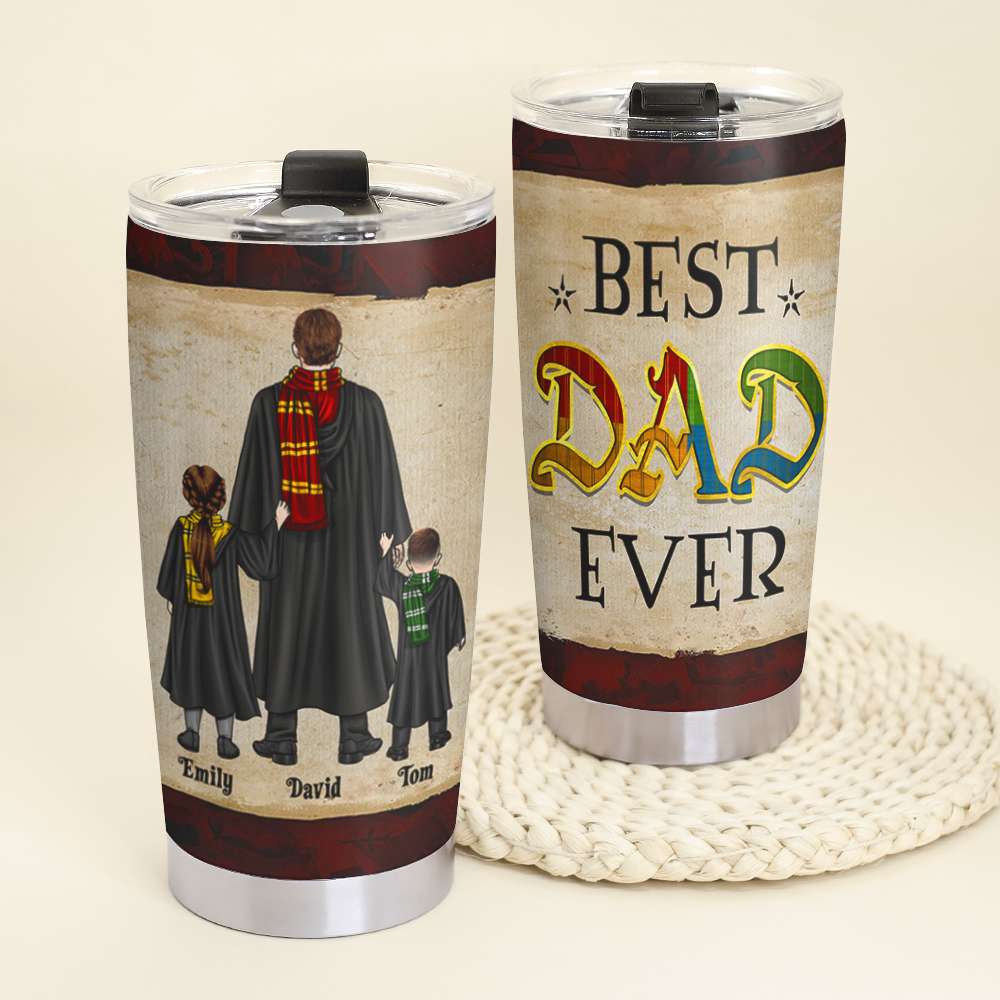 Personalized Wizard Dad Tumbler - Best Dad Ever Gift