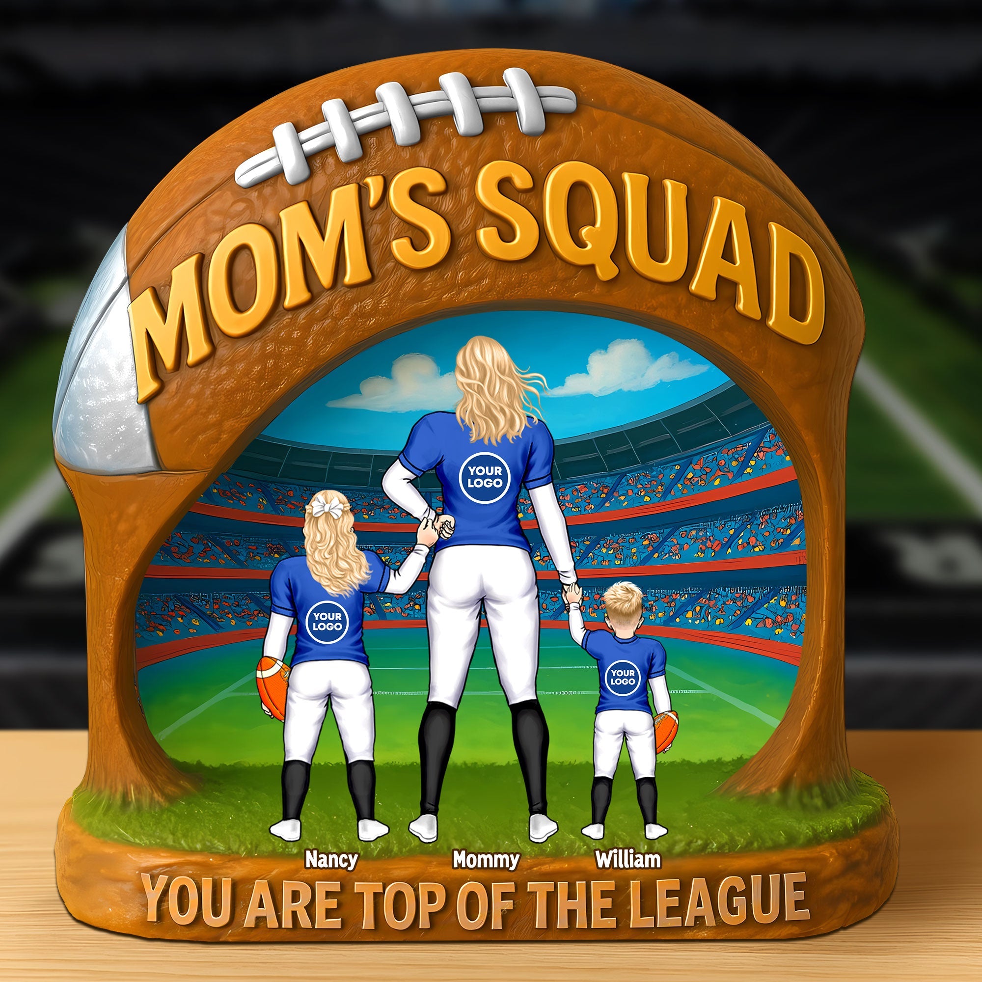 "You Are Top Of The League - Personalized Gifts for Football Moms" - Custom Plaque for Moms and Grandmas Shaped Plaques PopCulturePrints