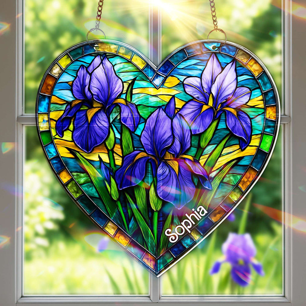 “Bring Light to Your Space” - Flower Garden Suncatcher Ornament - Personalized Gift for Flower Lovers Ornament PopCulturePrints