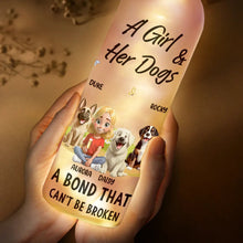 Load image into Gallery viewer, A Girl And Her Dog - A Bond That Can&#39;t Be Broken - Personalized Bottle Light for Pet Lovers Bottle Light PopCulturePrints
