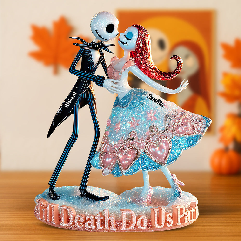 “Till Death Do Us Part” - Spooky Love Acrylic Plaque - Personalized Halloween Gift for Couples Shaped Plaques PopCulturePrints