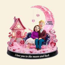 Load image into Gallery viewer, I Love You to the Moon and Back - Romantic Couple Acrylic Light Box - Personalized Gifts for Couples Light Box PopCulturePrints

