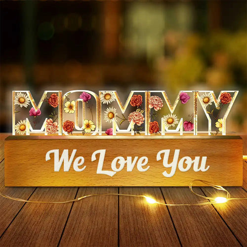 Mommy, We Love You - Personalized LED Light Gift for Mom & Grandma Custom Shaped LED Light PopCulturePrints