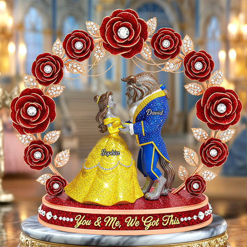 You & Me, We Got This - Personalized Cartoon Couple Plaque for Couples Shaped Plaques PopCulturePrints