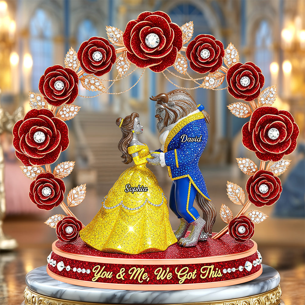 You & Me, We Got This - Personalized Cartoon Couple Plaque for Couples Shaped Plaques PopCulturePrints