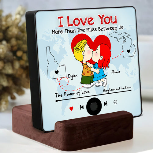Personalized Long Distance Couple Magnet - 'Power of Love' Design Fridge Magnet PopCulturePrints