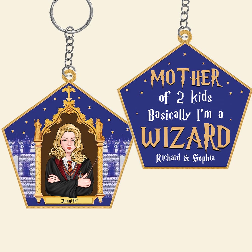 Personalized Wizard-Themed Keychain for Mothers