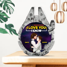Load image into Gallery viewer, Personalized Star Wars Couple Plaque - I Love You I Know Shaped Plaques PopCulturePrints
