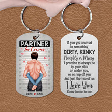 Load image into Gallery viewer, Personalized Partner In Crime Keychain - Engraved Stainless Steel Gift for Couples Keychains PopCulturePrints
