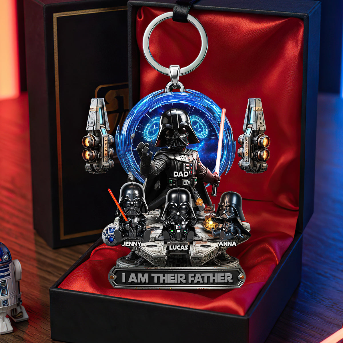 I Am Their Father Keychain - Customizable Gift for Dad, Grandpa, and All Star Wars Fans Keychains PopCulturePrints