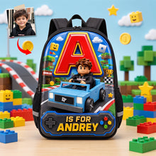 Load image into Gallery viewer, Racing To Back To School Day School Bag - Personalized Custom Photo Gift for Kids
