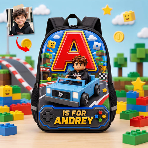 Racing To Back To School Day School Bag - Personalized Custom Photo Gift for Kids Backpack PopCulturePrints
