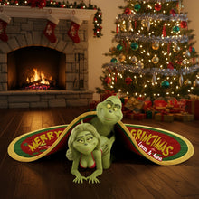 Load image into Gallery viewer, &quot;Love &amp; Laughter Await - Naughty Green Couples Shaped Doormat&quot; - Personalized Gifts for Couples Doormat PopCulturePrints
