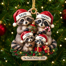 Load image into Gallery viewer, Lovely Raccoon Family Acrylic Ornament - Personalized Christmas Gifts For Family 03tydh140826 Ornament PopCulturePrints
