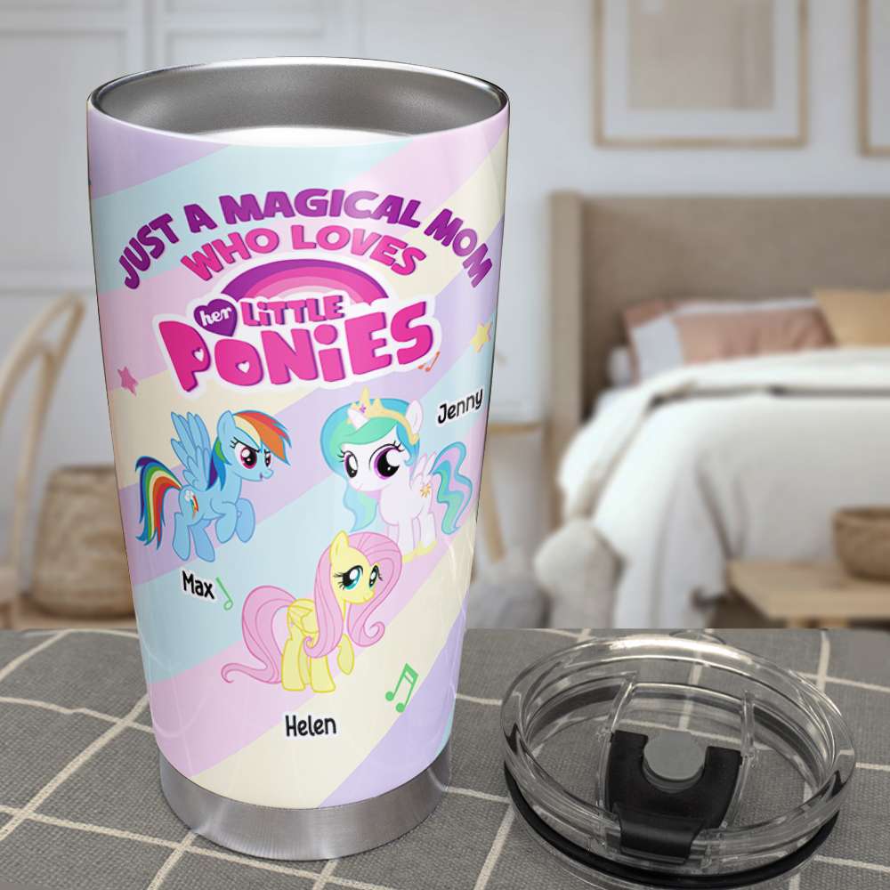 Personalized Magical Mom Tumbler - Little Ponies Design