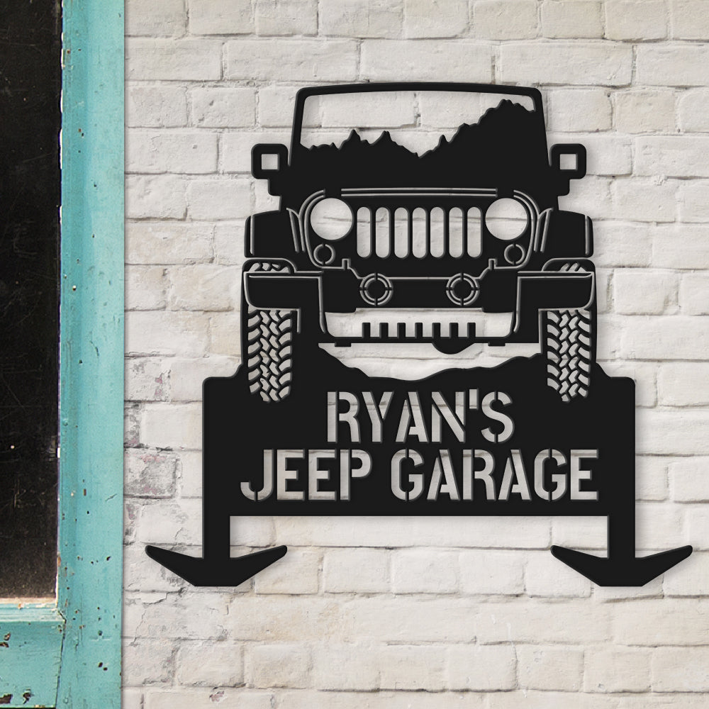 Personalized Jeep Garage Metal Sign - Custom Car Lover's Gift