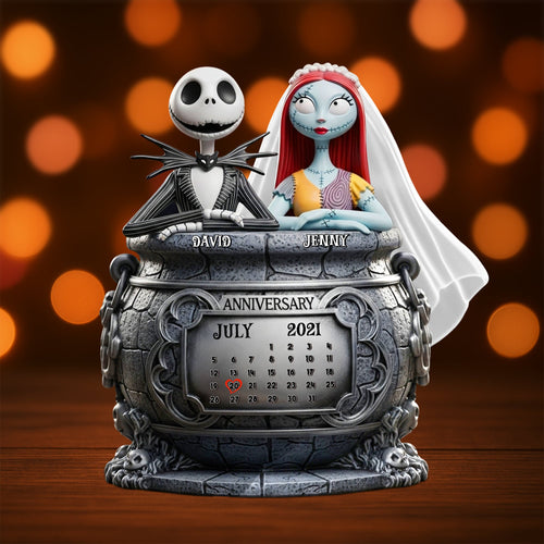 “Celebrate Your Unique Love” - Skull Couple Personalized Anniversary Plaque - Custom Gift for Couples, Friends, and Loved Ones Shaped Plaques PopCulturePrints