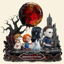 Load image into Gallery viewer, &quot;Horror Runs Deep in the Family&quot; - Personalized Horror Slay Family Acrylic Plaque - Unique Gift for Horror Fans, Family &amp; Friends Shaped Plaques PopCulturePrints

