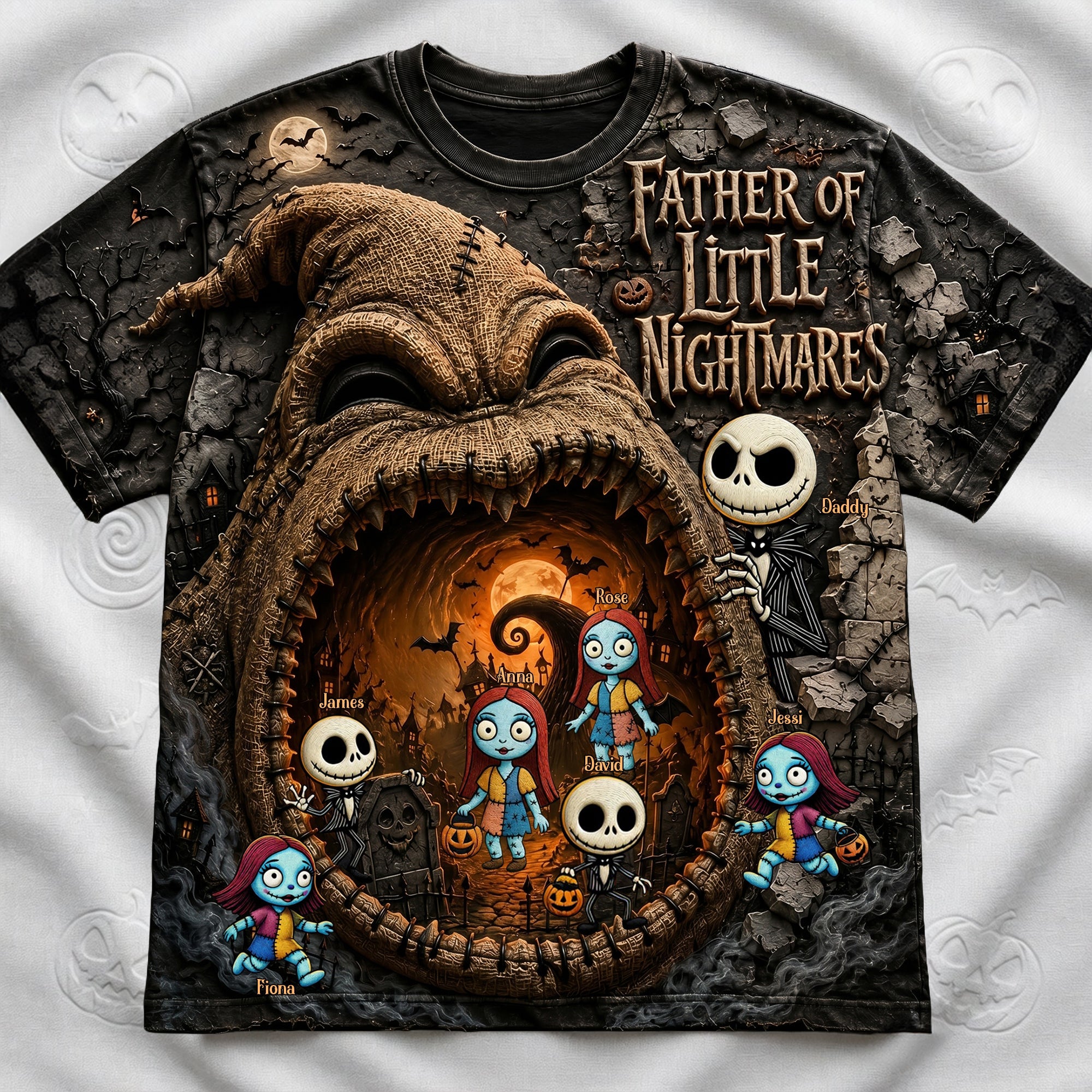 Embrace the Spookiness - Fathers Of Little Horrors Shirt - Personalized Gift for Dad AOP Products PopCulturePrints