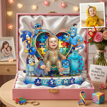 Load image into Gallery viewer, "Celebrate Uniqueness with Ausome Gang" - Custom Acrylic Plaque Gift for Autism Kids Shaped Plaques PopCulturePrints
