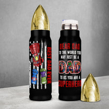 Load image into Gallery viewer, Personalized Superhero Bullet Tumbler for Dad Tumbler Cup PopCulturePrints
