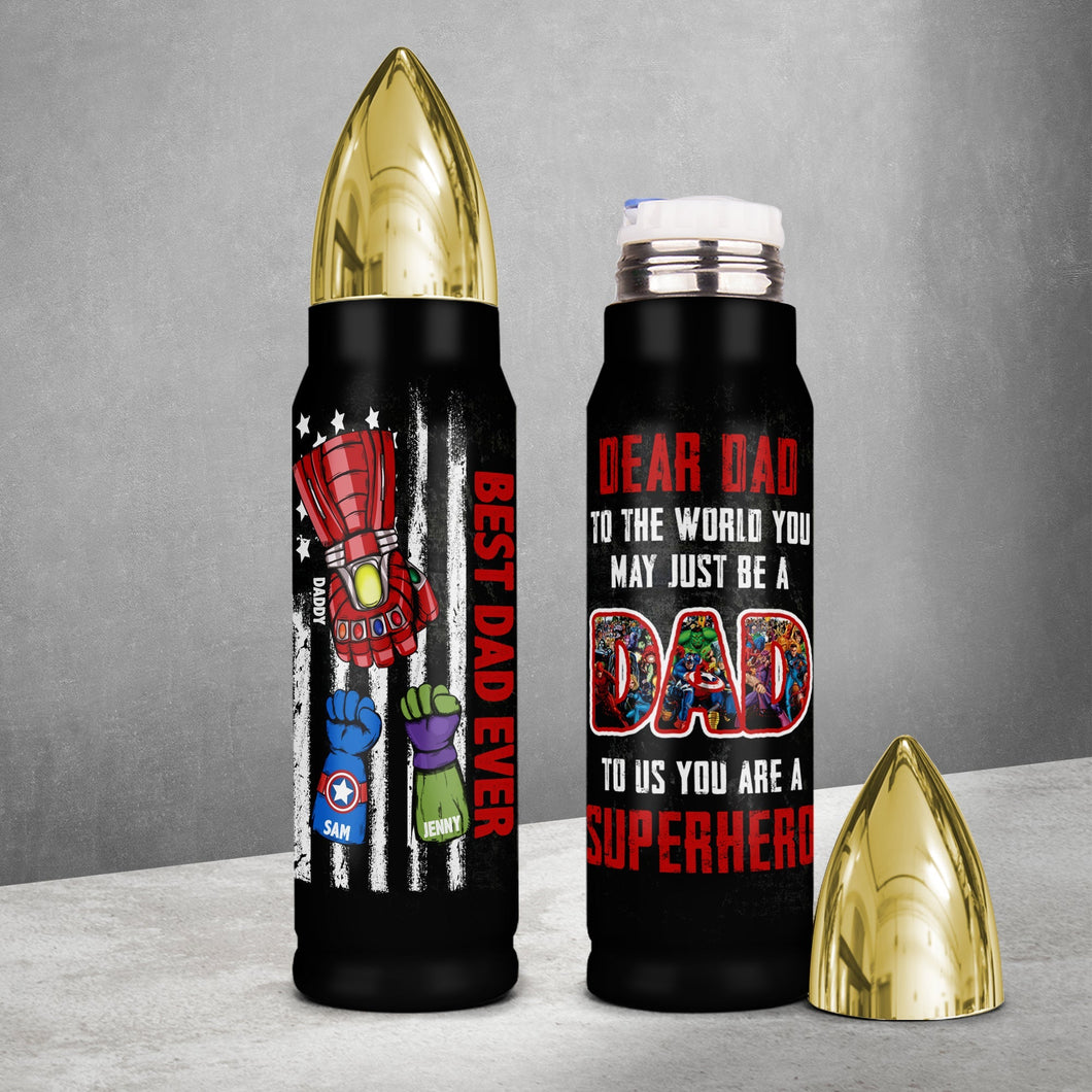 Personalized Superhero Bullet Tumbler for Dad Tumbler Cup PopCulturePrints