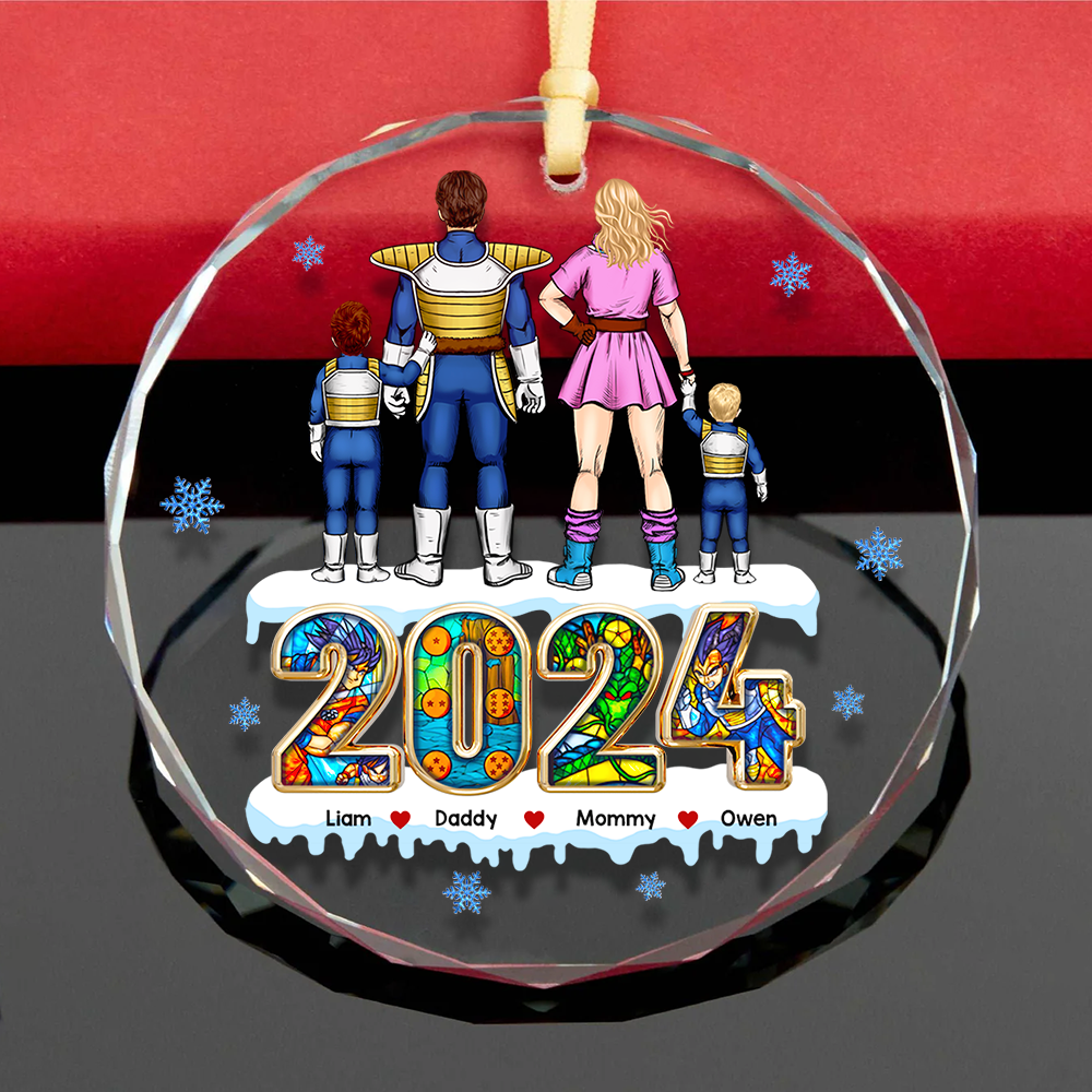 Personalized Family Christmas Ornament - 2024 Anime Theme Ornament PopCulturePrints