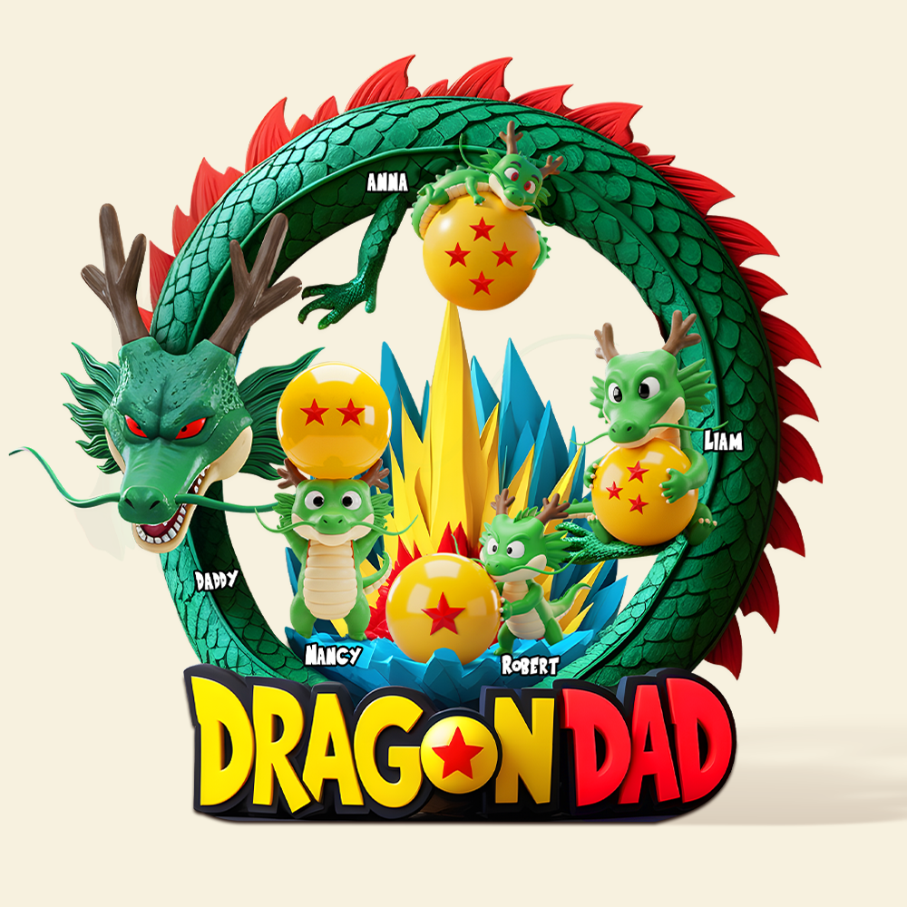 "A Gift for the Legendary Dragon Dad – Personalized Acrylic Plaque for Fathers and Grandfathers!" Shaped Plaques PopCulturePrints