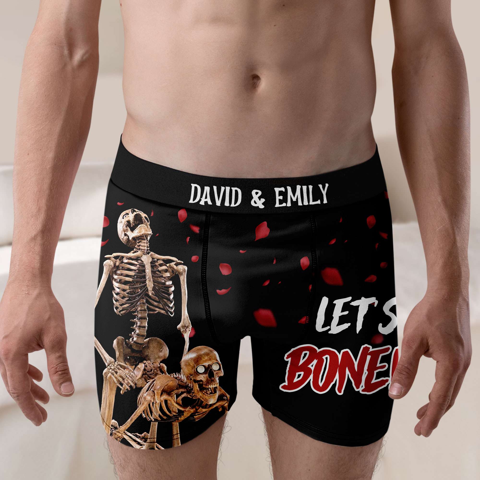 Let's Bone - Personalized Couple Boxer Shorts Boxer Briefs PopCulturePrints