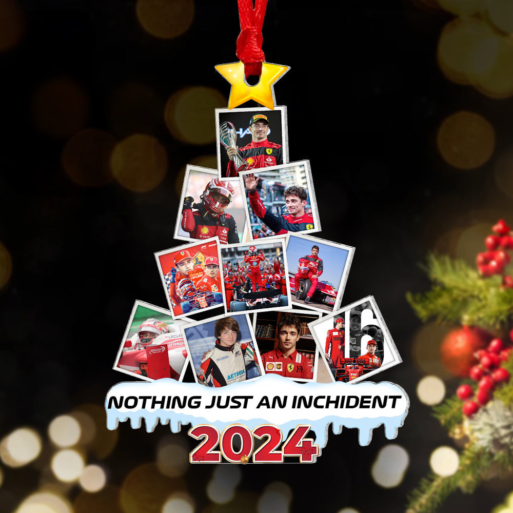 Personalized Racing Fan Christmas Ornament - Custom Photo Tree, Nothing Just An Incident 2024