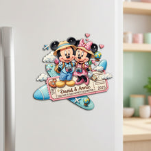 Load image into Gallery viewer, Together Is Our Happiest Destination - Personalized Travel Couple Acrylic Fridge Magnet Fridge Magnet PopCulturePrints
