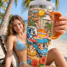 Load image into Gallery viewer, Summer Time 40oz Tumbler With Handle - Personalized Gifts 04PALU290626 Tumbler Cup PopCulturePrints
