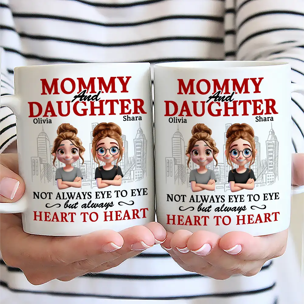 Heart to Heart - Personalized Mug for Parents and Children Mug PopCulturePrints