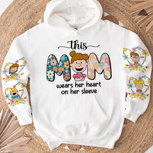 Load image into Gallery viewer, This Mom Wears Her Heart On Her Sleeve - Personalized Gift for Mom and Grandma AOP Products PopCulturePrints
