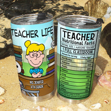 Load image into Gallery viewer, Personalized Teacher Life Tumbler - Custom Cartoon Design
