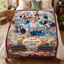 Load image into Gallery viewer, I Should Infinitely Prefer A Book - Personalized Regency Fiction Blanket for Reading Lovers Blanket PopCulturePrints
