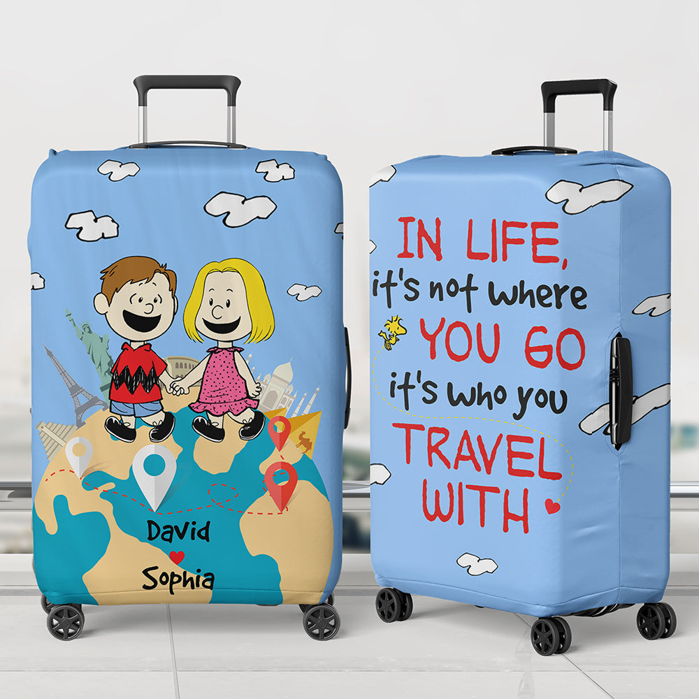 Personalized Cartoon Travel Luggage Covers for Couples