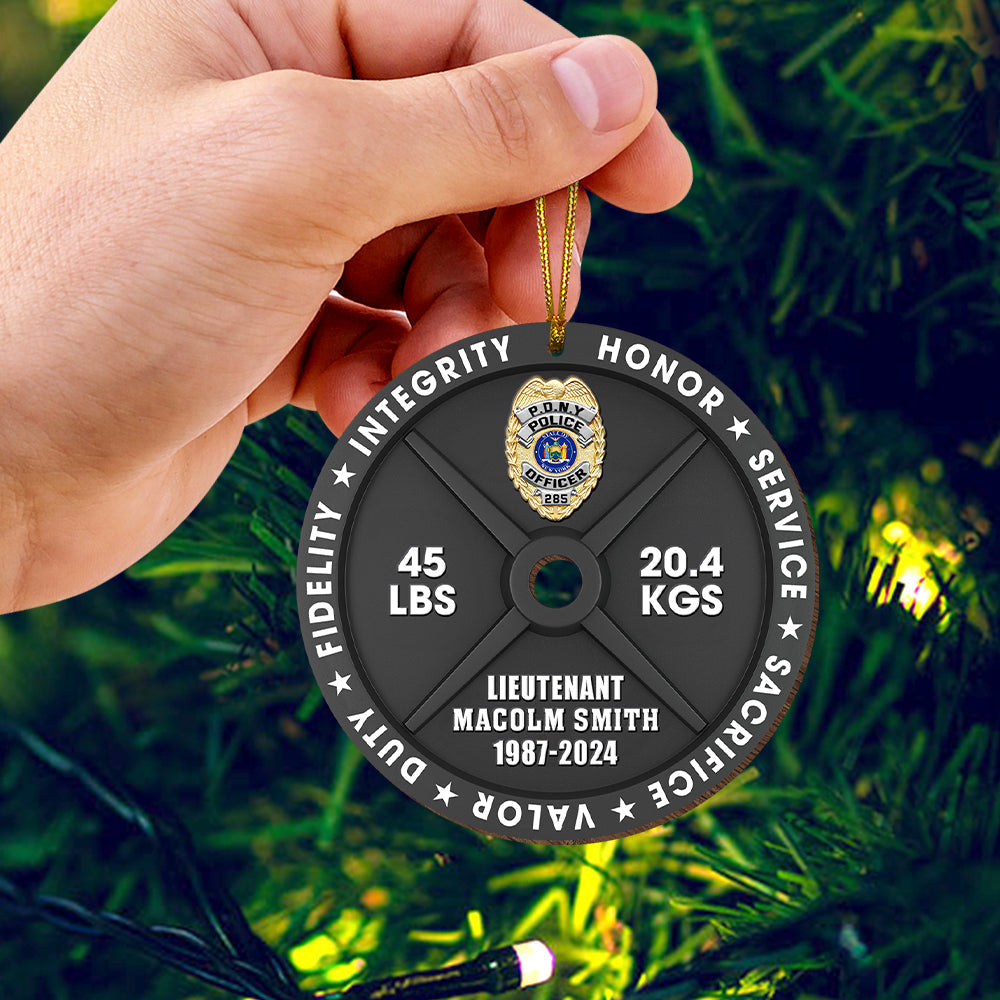 Personalized Police Officer Wooden Ornament Ornament PopCulturePrints