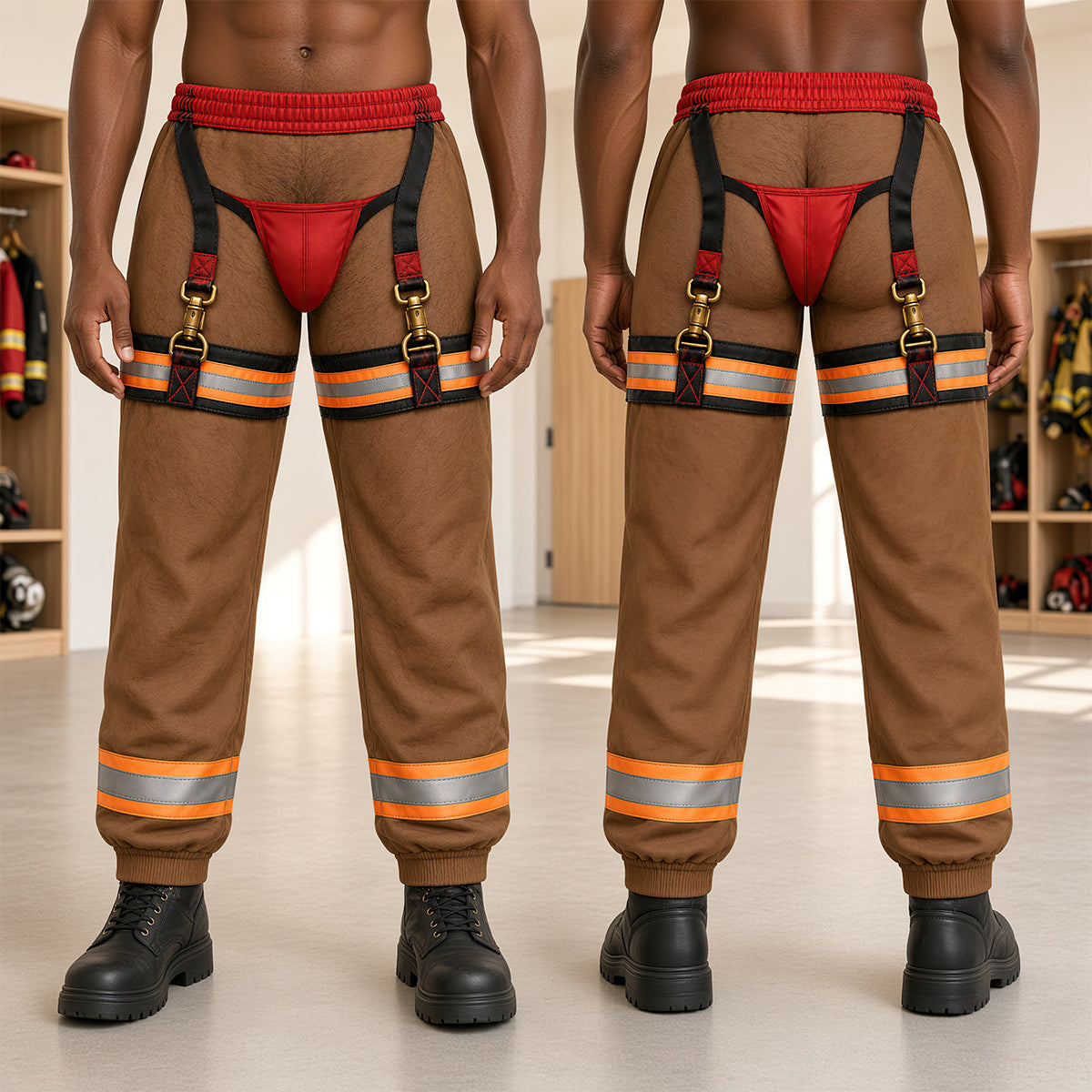 “Stay Hot, Look Cool!” - Funny Firefighter Sweatpants - Personalized Gift for Firefighters, Friends, and Family