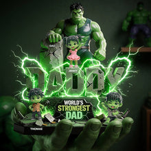 Load image into Gallery viewer, ‘World's Strongest Dad’ - Personalized Green Giant Dad Acrylic Plaque - Unique Gift for Dads and Grandpas Shaped Plaques PopCulturePrints
